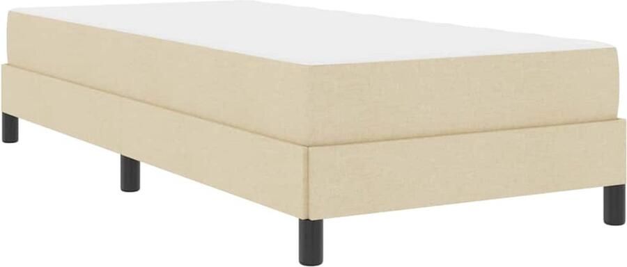 VidaXL Boxspring bed met matras Crème 100 x 200 cm Stof