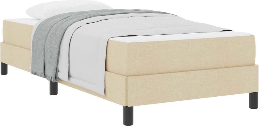 VidaXL Boxspring bed met matras Crème 100 x 200 cm Stof - Foto 2