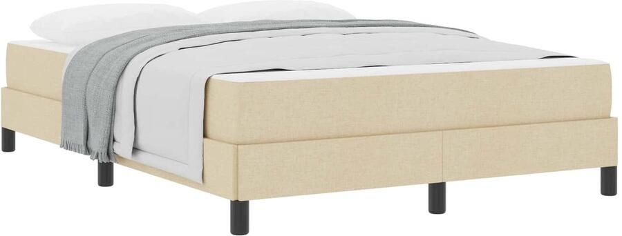 VidaXL Boxspring bed met matras Crème 140 x 200 cm Stof - Foto 2