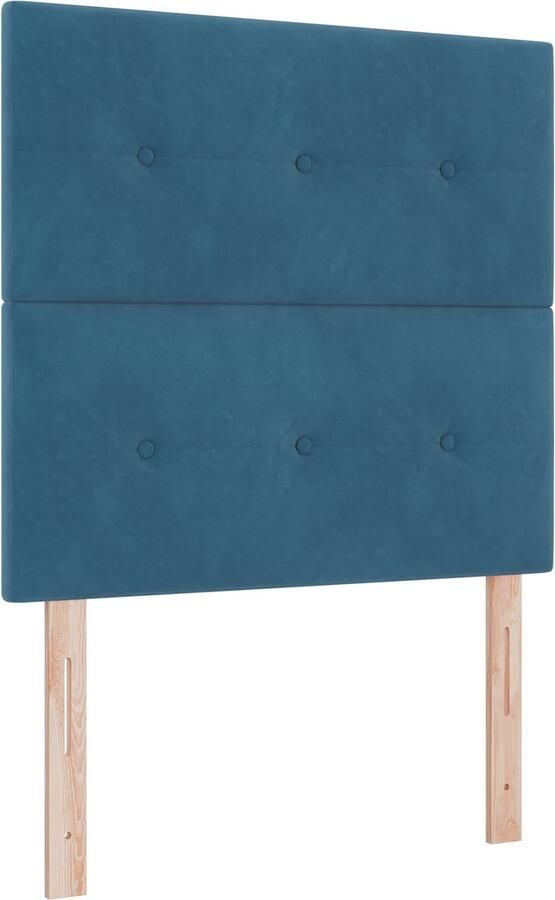 VidaXL Boxspring bed met matras Donkerblauw 90 x 190 cm Fluweel