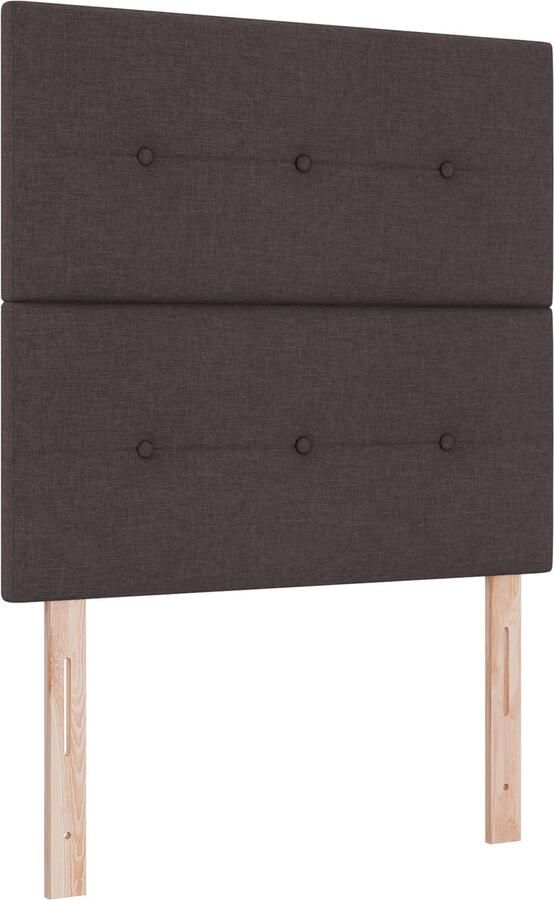 VidaXL Boxspring Bed met Matras & LED Donkerbruin 120x200 cm Stof