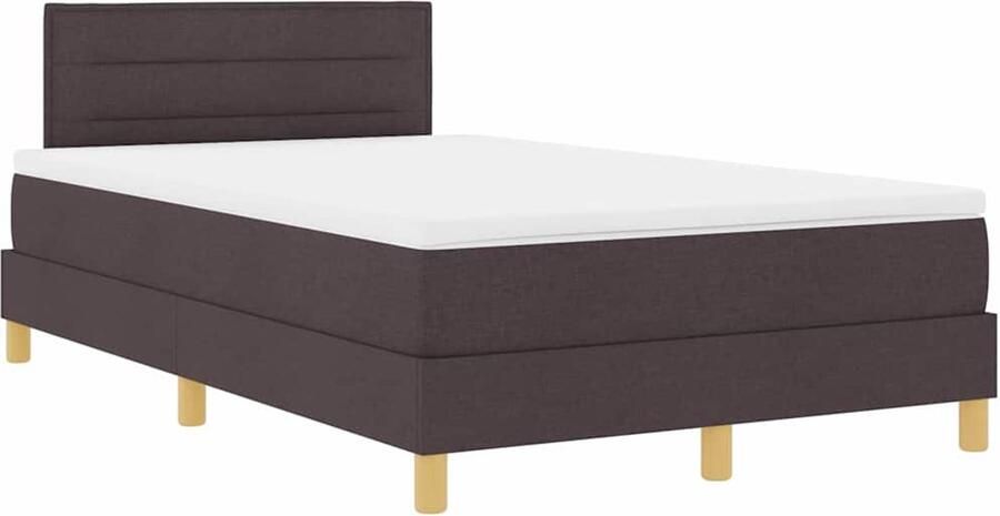 VidaXL Boxspring bed met matras Donkerbruin 120 x 190 cm Stof