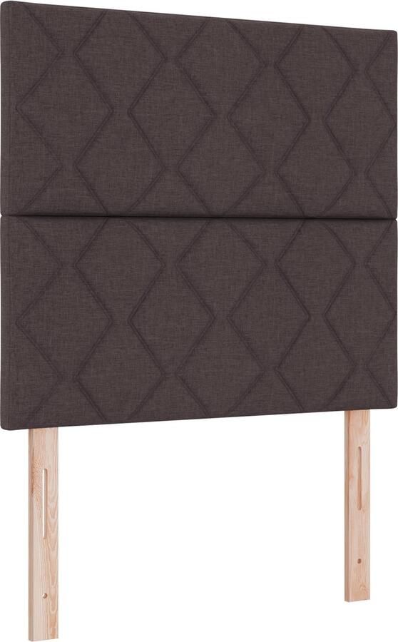 VidaXL Boxspringbed met Matras & LED in Donkerbruin 100 x 200 cm Stof