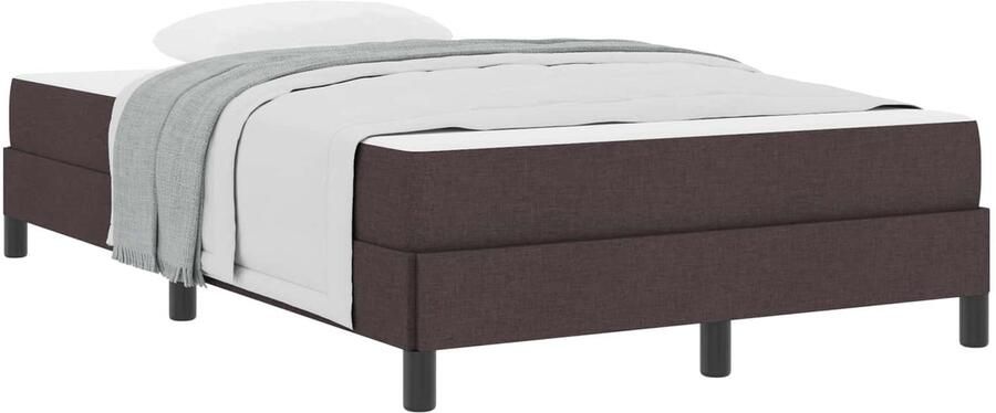 VidaXL Boxspring bed met matras Donkerbruin 120 x 190 cm Stof - Foto 2