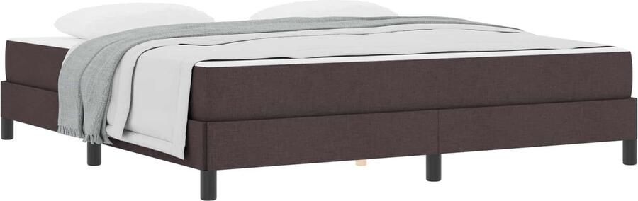 VidaXL Boxspring bed met matras Donkerbruin 180 x 200 cm Stof - Foto 2
