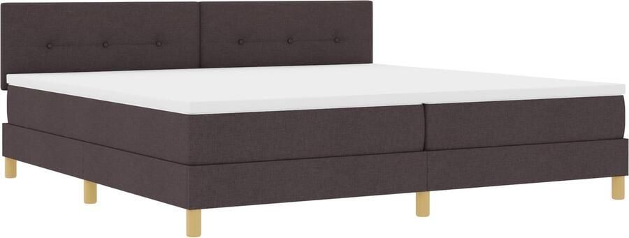 VidaXL Boxspringbed met matras & LED Donkerbruin 200x200 cm Stof