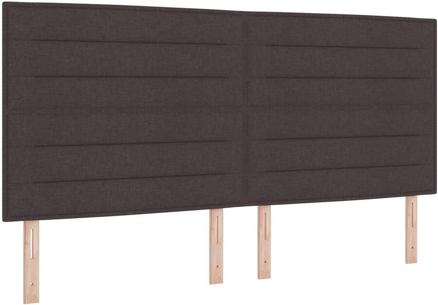 VidaXL Boxspring Bed met Matras Donkerbruin 200x200 cm Stof