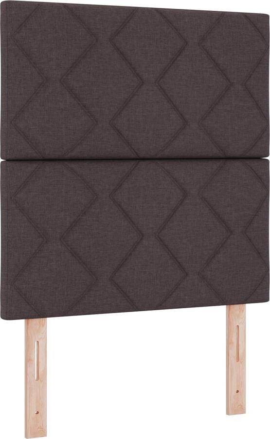 VidaXL Boxspringbed met matras en LED in donkerbruin 80 x 200 cm stof - Foto 4