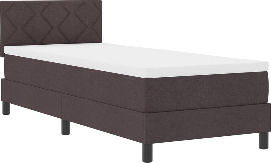 VidaXL Boxspringbed met Matras & LED Donkerbruin 80x200 cm Stof