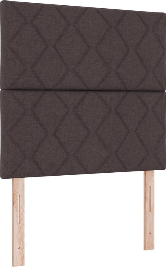 VidaXL Boxspring bed met hoofdeinde Donkerbruin 100 x 200 cm Stof