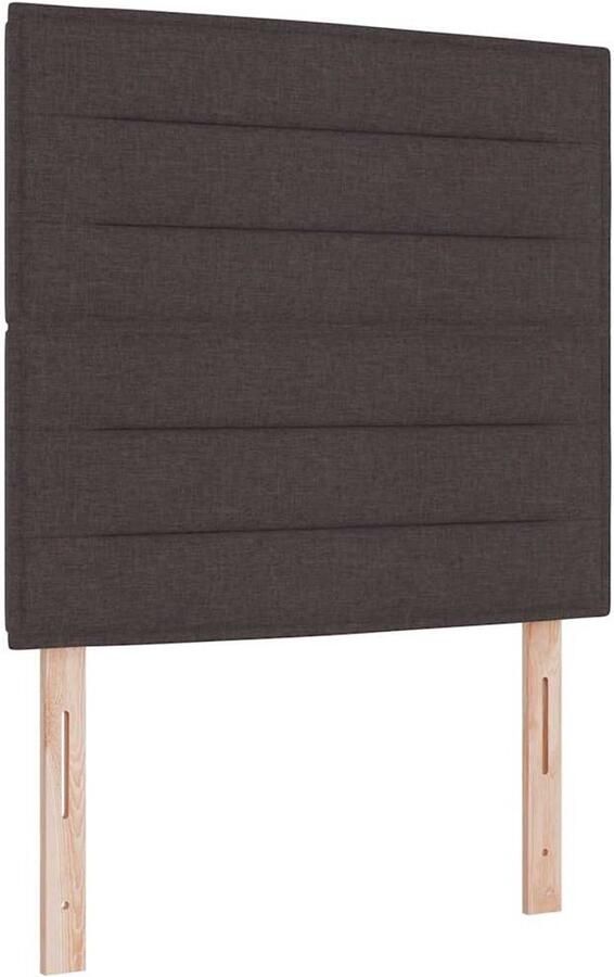 VidaXL LED Hoofdbord met LED -striplichten Donkerbruin 90 cm Stof