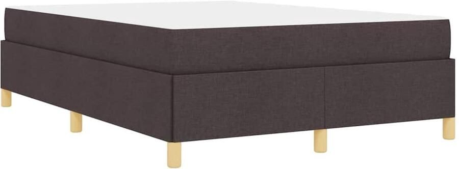 VidaXL Boxspring bed met matras Donkerbruin en Wit 160 x 200 cm Stof