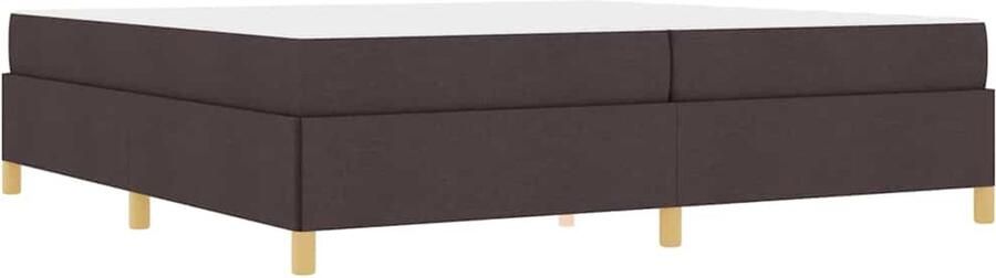 VidaXL Boxspring bed met matras Donkerbruin en Wit 200 x 200 cm Stof - Foto 2