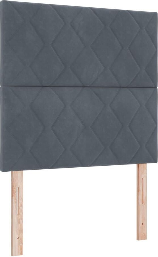 VidaXL Boxspringbed met Matras & LED Donkergrijs 100x200 cm Fluweel