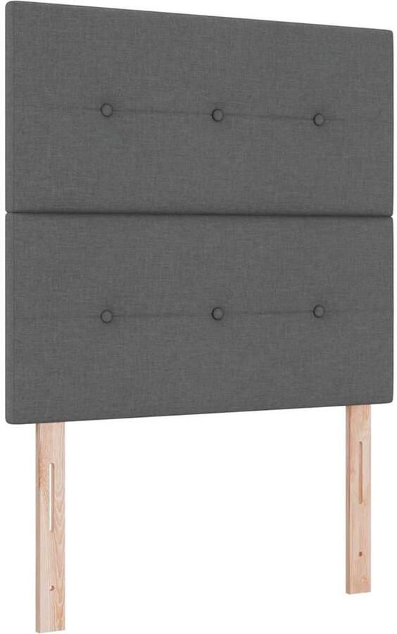 VidaXL LED Hoofdbord met LED -striplichten Donkergrijs 100 cm Stof