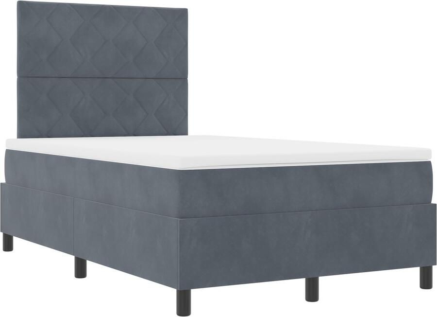 VidaXL Boxspringbed met Matras & LED Donkergrijs 120x190 cm Fluweel