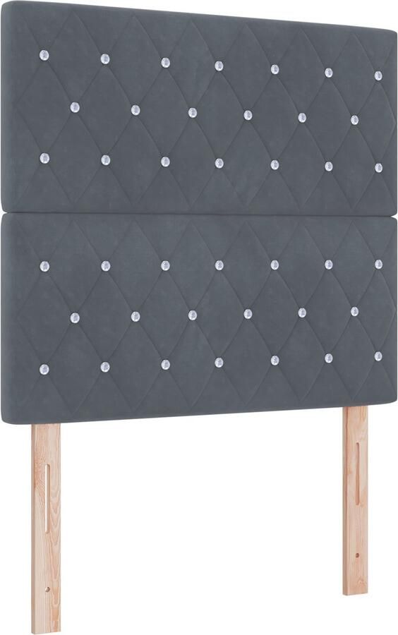 VidaXL Boxspringbed met Matras & LED Donkergrijs 120x190 cm Fluweel - Foto 2