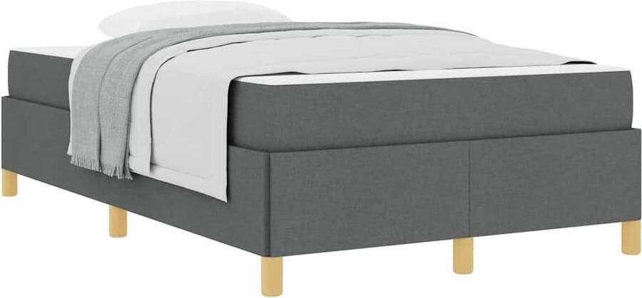 VidaXL Boxspring bed met matras Donkergrijs 120 x 190 cm Stof