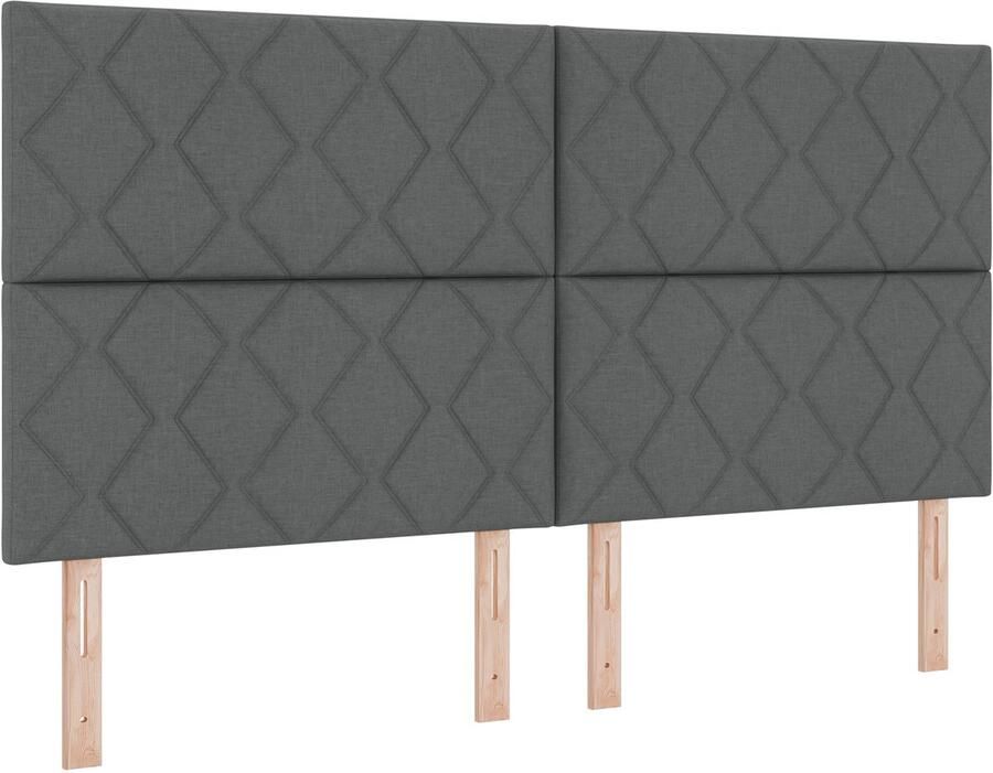 VidaXL Boxspring bed met matras Donkergrijs 180 x 200 cm Stof