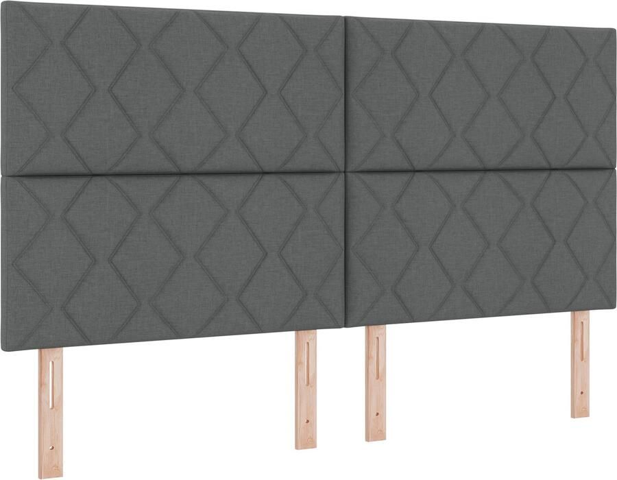 VidaXL Boxspring Bed met Matras & LED Donkergrijs 180x200 cm Textiel