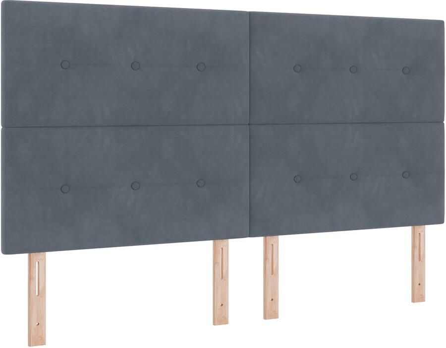 VidaXL Boxspring Bed met Matras Donkergrijs 180x200 cm Fluweel