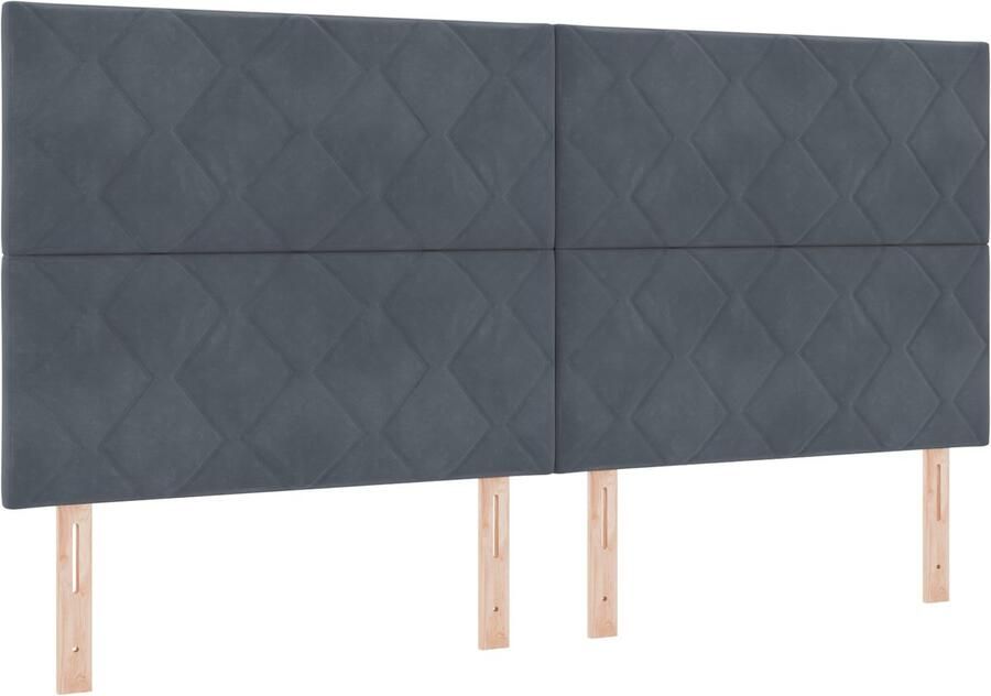 VidaXL Boxspring bed met matras Donkergrijs 200 x 200 cm Fluweel