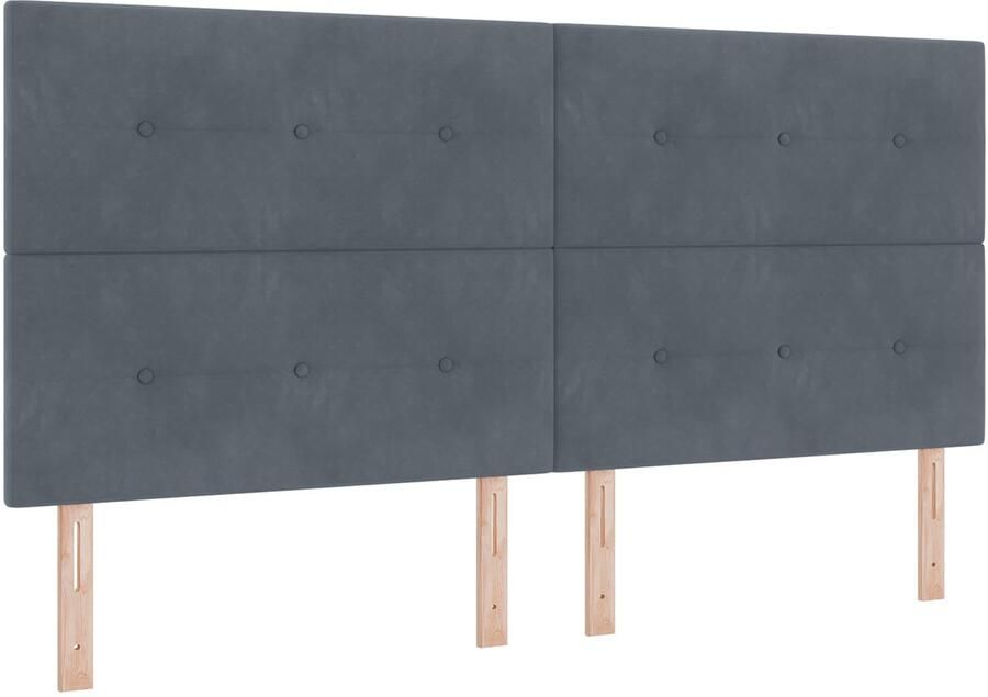 VidaXL Boxspring bed met matras Donkergrijs 200 x 200 cm Fluweel