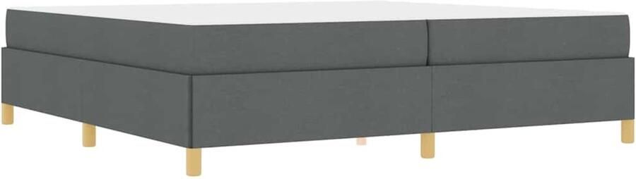 VidaXL Boxspring bed met matras Donkergrijs 200 x 200 cm Stof - Foto 2