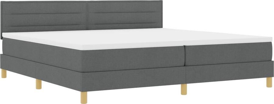 VidaXL Boxspring Bed met Matras & LED Donkergrijs 200x200 cm Stof