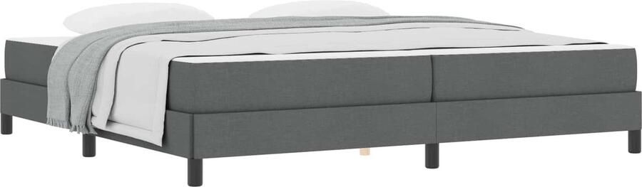 VidaXL Boxspring bed met matras Donkergrijs 200 x 200 cm Stof - Foto 2