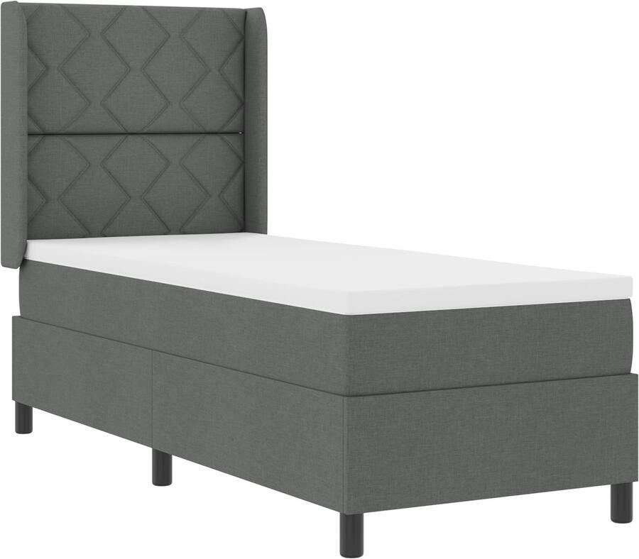 VidaXL Boxspring bed met matras Donkergrijs 80 x 200 cm Stof