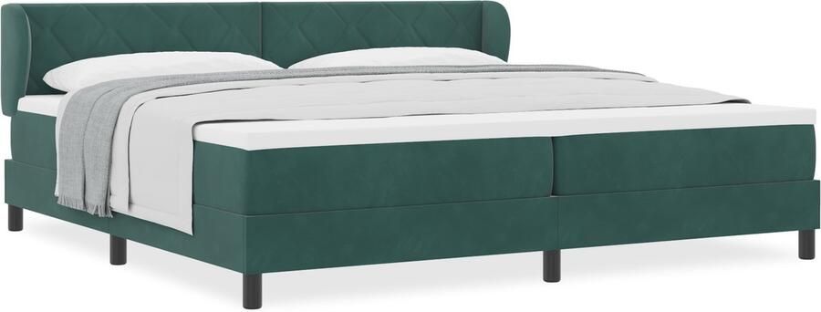 VidaXL Boxspring Bed met Matras Donkergrijs 80x200 cm Fluweel Set van 6 - Foto 2