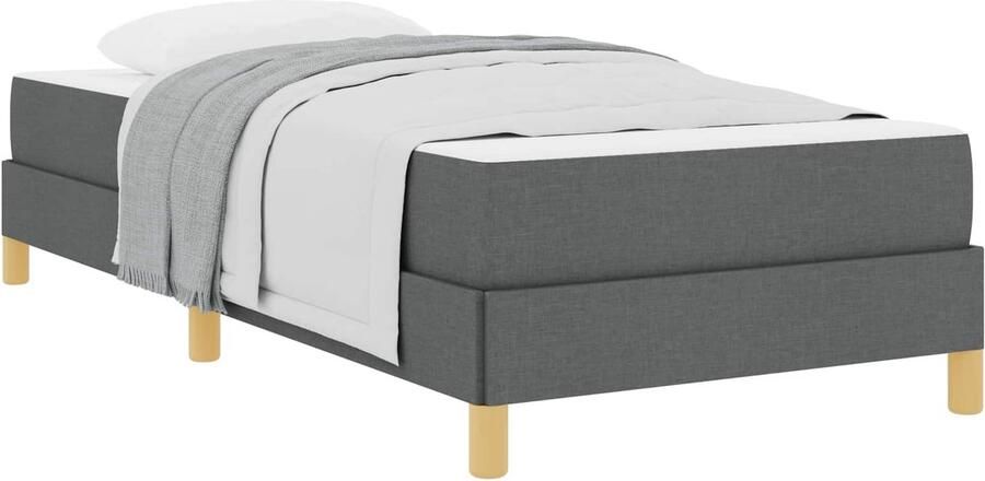 VidaXL Boxspring bed Taupe Bruin 90 x 200 cm Stof Geengineerd Hout - Foto 2