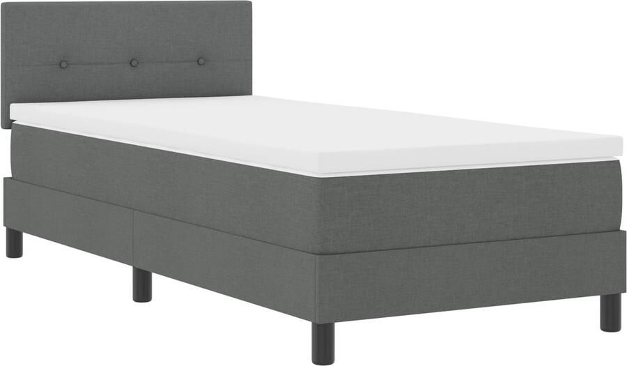 VidaXL Boxspringbed met Matras en LED Donkergrijs 90x190 cm Stof