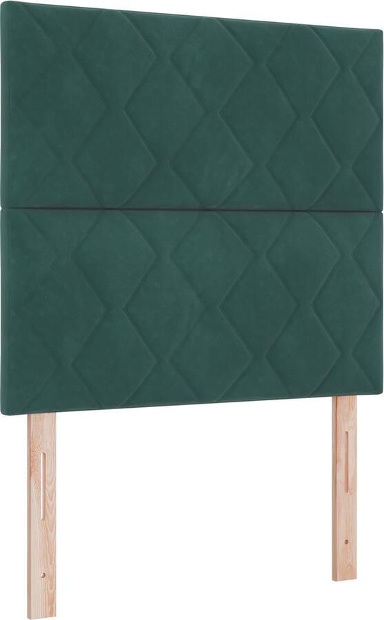 VidaXL Hoofdbord Diamant Blokken Ontwerp Donkergroen 90 cm Fluweel Hoofdbord Diamant Blokken Ontwerp Donkergroen 180 cm Fluweel