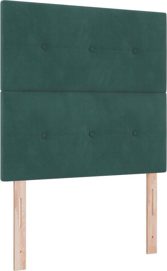 VidaXL Boxspringbed met matras & bank Donkergroen 90x190 cm Fluweel - Foto 2