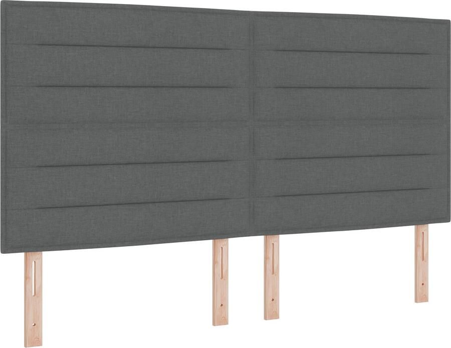 VidaXL Boxspringbed met matras en LED Donkergrijs 180 x 200 cm stof