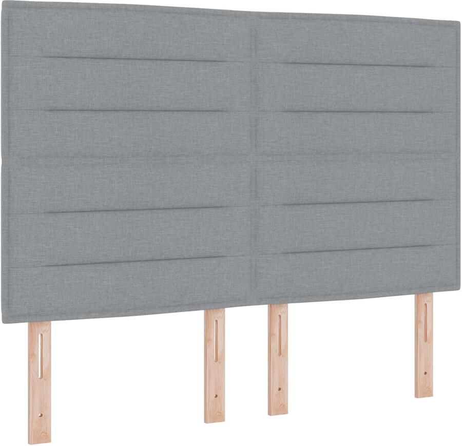 VidaXL Boxspring Bed met Matras & LED Lichtgrijs 140x200 cm Stof