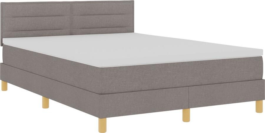 VidaXL Boxspring Bed met Matras & LED Taupe 160x200 cm Stof