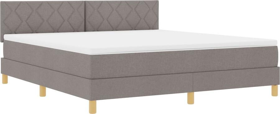 VidaXL Boxspring Bed met Matras & LED Taupe 180x200 cm Stof