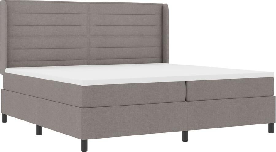 VidaXL Boxspring Bed met Matras & LED Taupe 200x200 cm Stof