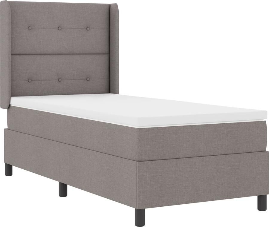 VidaXL Boxspringbed met Matras&LED Donkerbruin 80x200 cm Stof Set van 6