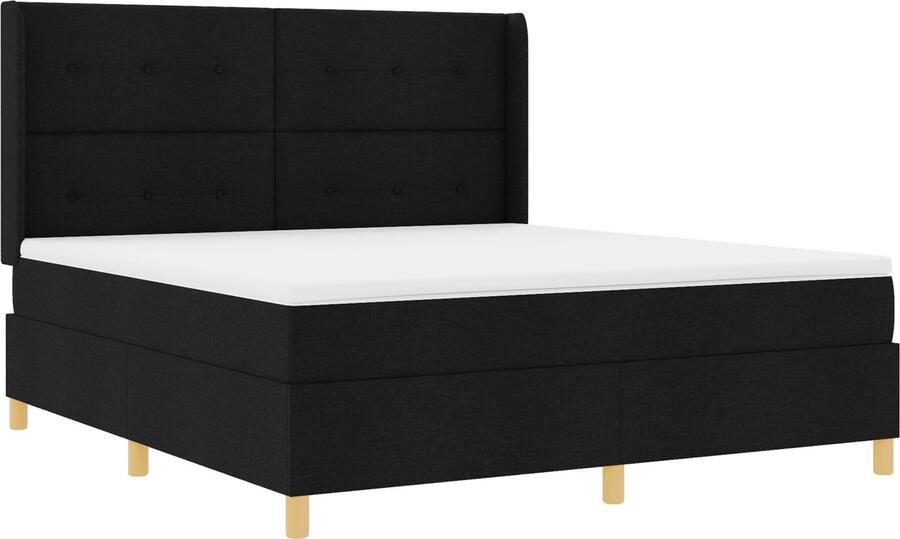 VidaXL Boxspring Bed met Matras & LED Zwart 180x200 cm Stof