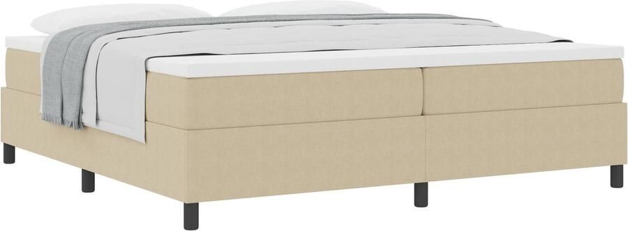 VidaXL Boxspringbed met Matras in Lichtgroen en Grijs 200 x 200 cm Corduroy