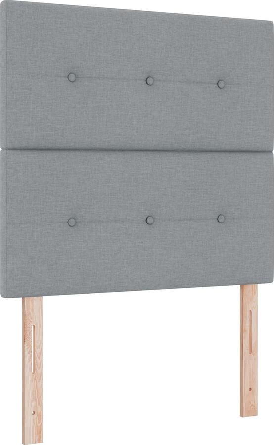 VidaXL LED Hoofdbord met LED -striplichten Lichtgrijs 100 cm Stof