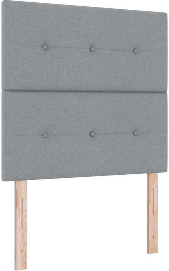 VidaXL LED Hoofdbord met LED -striplichten Lichtgrijs 80 cm Stof