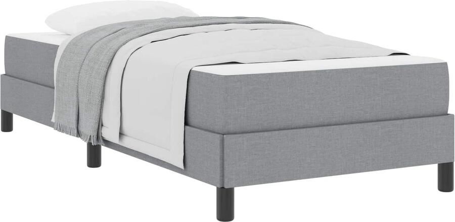 VidaXL Boxspring bed met matras Lichtgrijs 80 x 200 cm Stof - Foto 2
