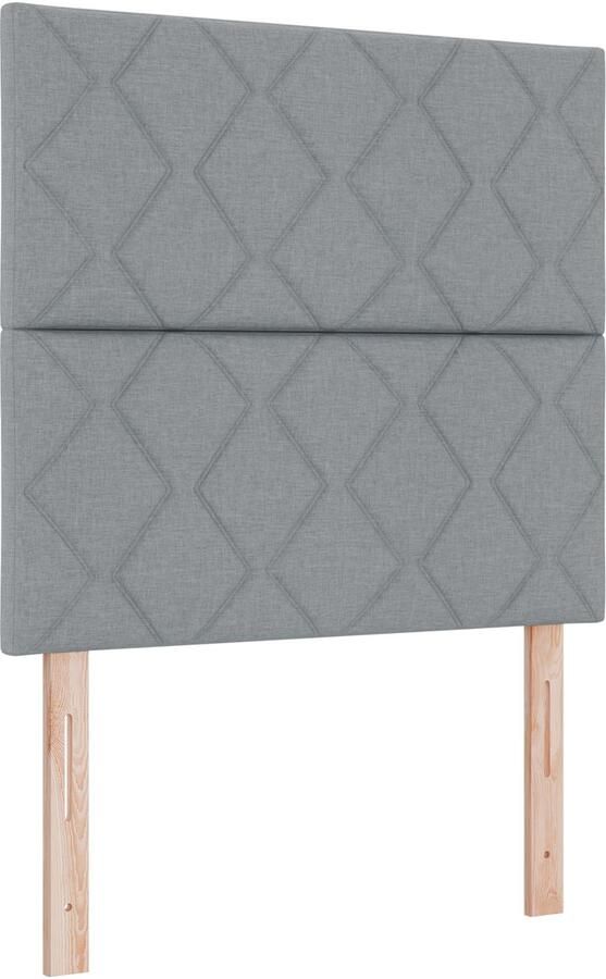 VidaXL Boxspringbed met matras en LED-verlichting in grijs 120 x 190 cm stof