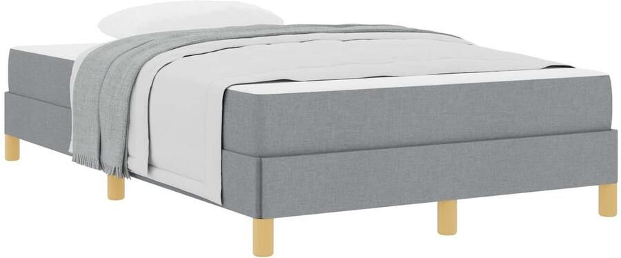 VidaXL Boxspring bed met matras Lichtgrijs 120 x 190 cm Stof - Foto 2