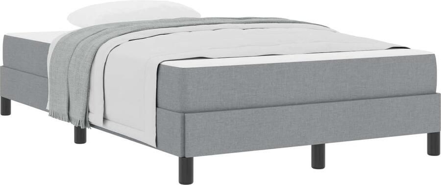 VidaXL Boxspring bed met matras Lichtgrijs 120 x 190 cm Stof - Foto 2